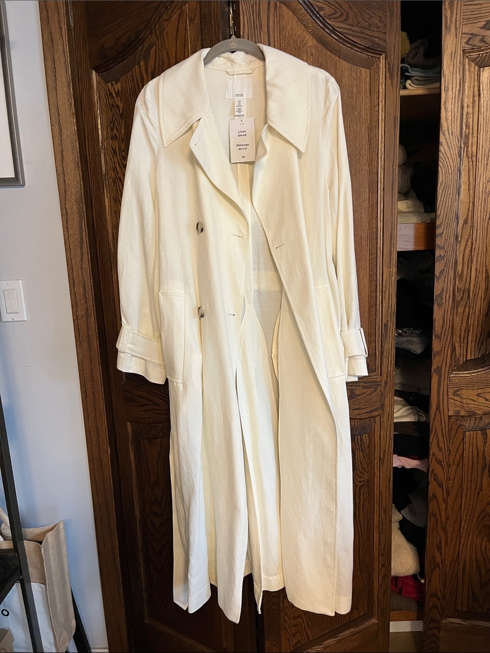 H&M Linen Blend Jacket in Off-White - Picture 2 of 9